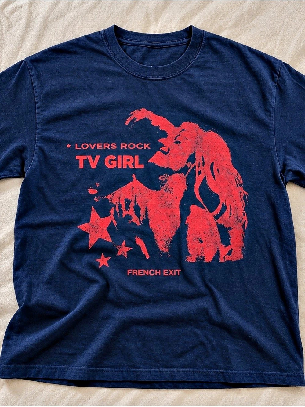 Navy TV Girl Lovers Indie Band Graphic Tee Gildan Reprint